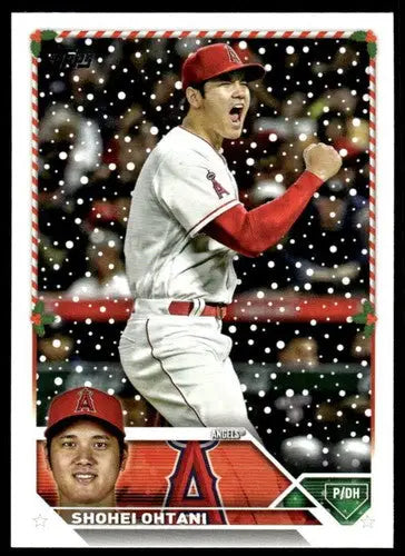 2023 Topps Holiday #H17 Shohei Ohtani NM Near Mint Angels ID:65869 - Baseball Card Single