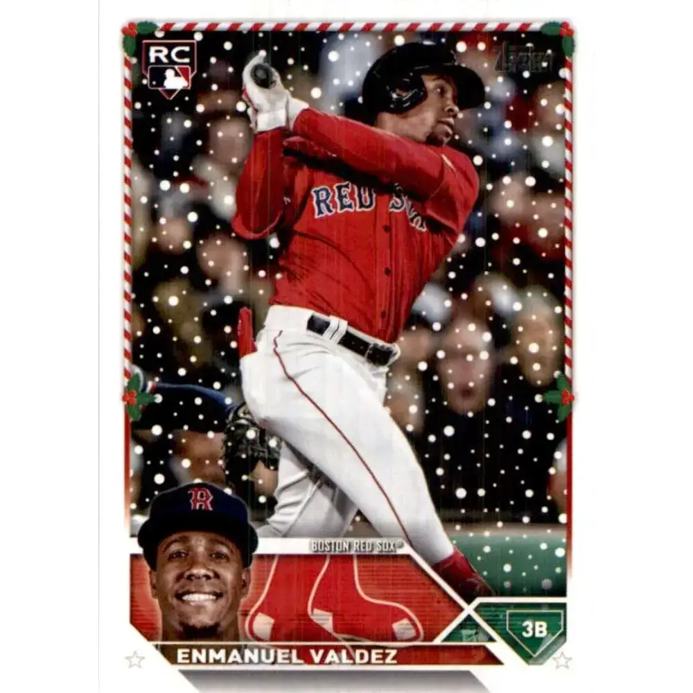 2023 Topps Holiday #H171 Enmanuel Valdez NM-MT RC Rookie Boston Red Sox Baseball Card - Baseball Card Single