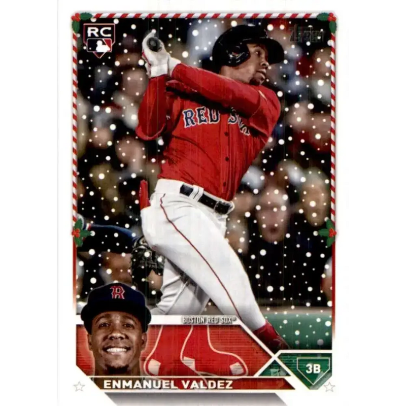 2023 Topps Holiday #H171 Enmanuel Valdez NM-MT RC Rookie Boston Red Sox Baseball Card - Baseball Card Single
