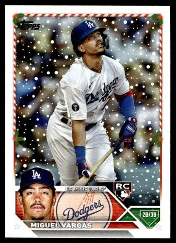 2023 Topps Holiday H172 Miguel Vargas NM Near Mint RC Rookie Dodgers baseball card