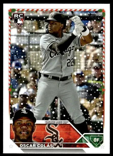 Oscar Colas baseball card from 2023 Topps Holiday with original gloss Near Mint NM