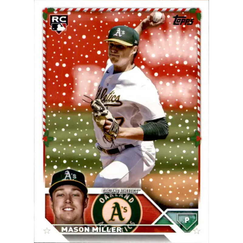 2023 Topps Holiday #H183 Mason Miller NM-MT RC Rookie Oakland Athletics Baseball Card - Baseball Card Single
