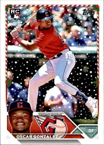 2023 Topps Holiday #H188 Oscar Gonzalez NM Near Mint RC Rookie Guardian ID:66594 - Baseball Card Single