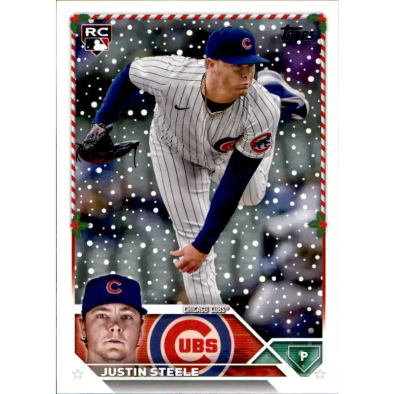 2023 Topps Holiday #H191 Justin Steele NM-MT RC Rookie Chicago Cubs Baseball Card - Baseball Card Single