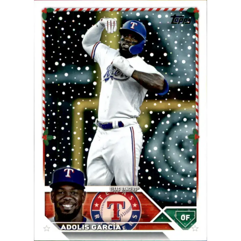 2023 Topps Holiday #H195 Adolis Garcia NM-MT Texas Rangers Baseball Card - Baseball Card Single