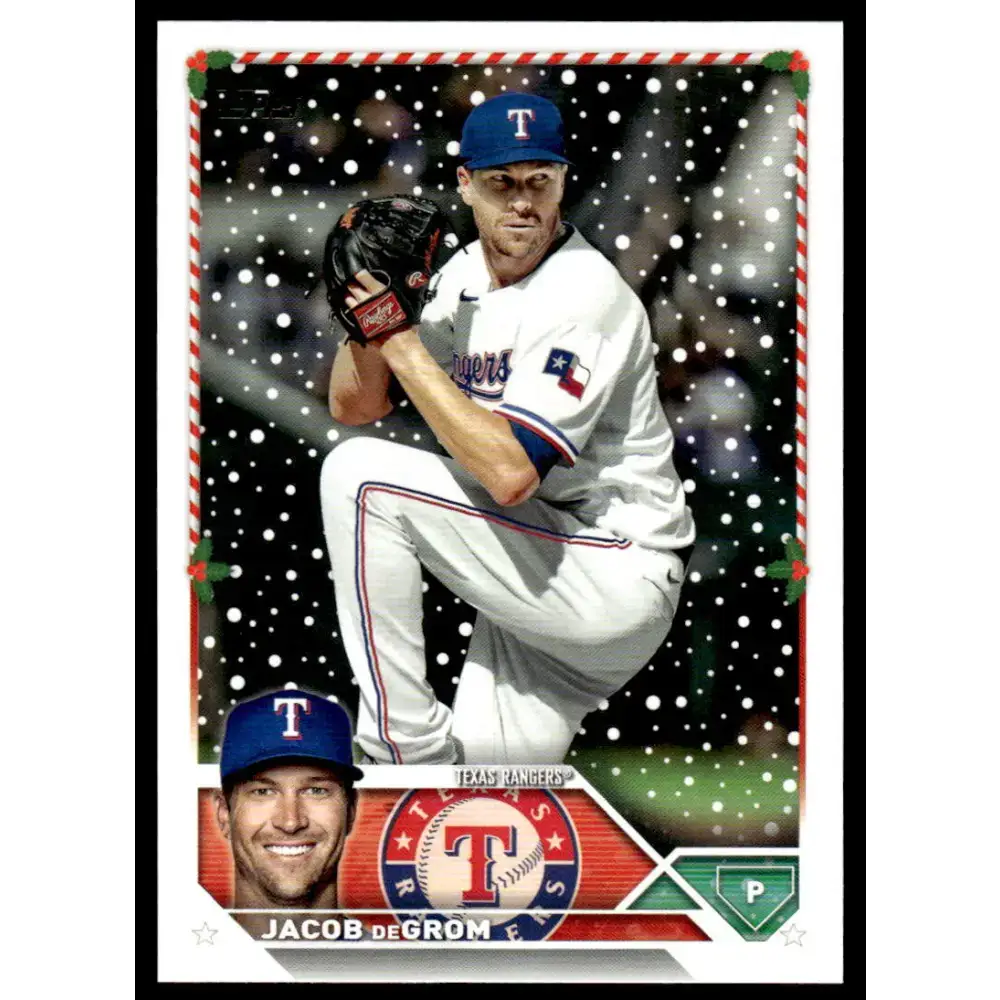 2023 Topps Holiday #H197 Jacob deGrom NM-MT Texas Rangers Baseball Card - Baseball Card Single