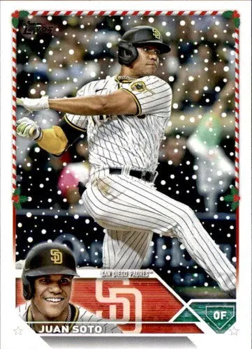 2023 Topps Holiday H199 Juan Soto baseball card with original gloss, Padres ID 66615