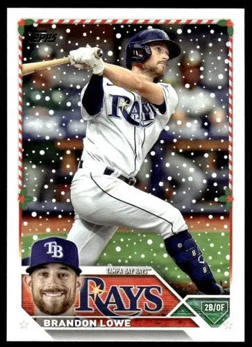 2023 Topps Holiday H20 Brandon Lowe Rays baseball card in Near Mint condition