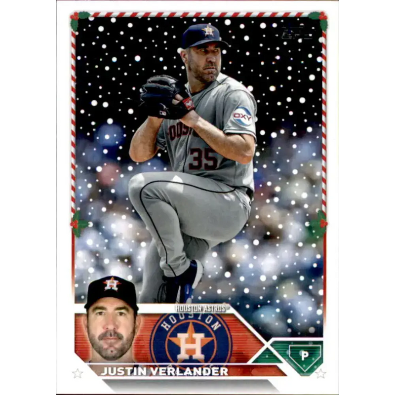 2023 Topps Holiday #H200 Justin Verlander NM-MT Houston Astros Baseball Card - Baseball Card Single