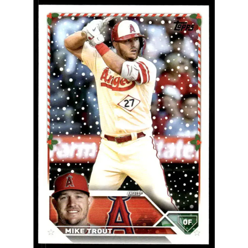 2023 Topps Holiday #H27 Mike Trout NM-MT Los Angeles Angels Baseball Card - Baseball Card Single