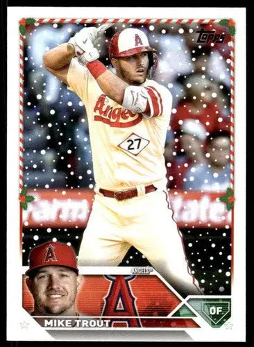 2023 Topps Holiday #H27 Mike Trout NM Near Mint Angels ID:65887 - Baseball Card Single