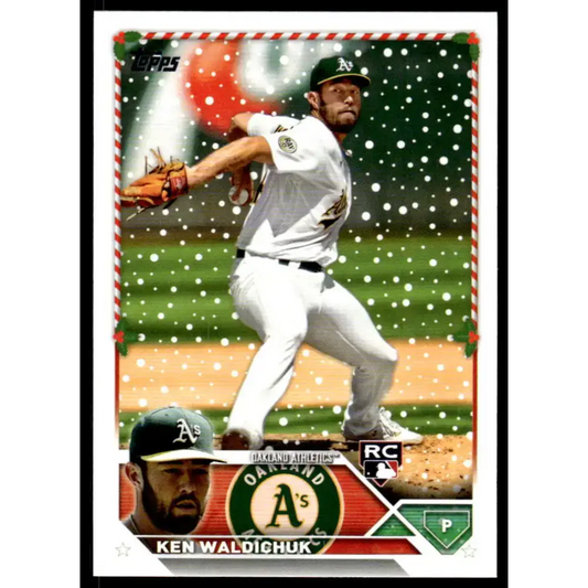 2023 Topps Holiday #H31 Ken Waldichuk NM-MT RC Rookie Oakland Athletics Baseball Card - Baseball Card Single