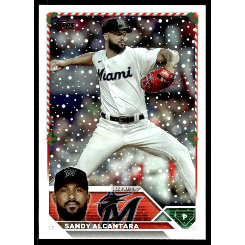 2023 Topps Holiday #H33 Sandy Alcantara NM-MT Miami Marlins Baseball Card - Baseball Card Single