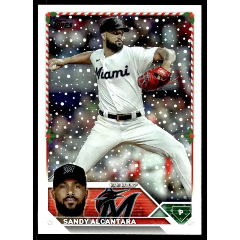 2023 Topps Holiday #H33 Sandy Alcantara NM-MT Miami Marlins Baseball Card - Baseball Card Single