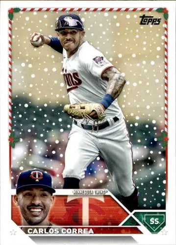 2023 Topps Holiday H36 Carlos Correa baseball card Twins near mint ID 65904