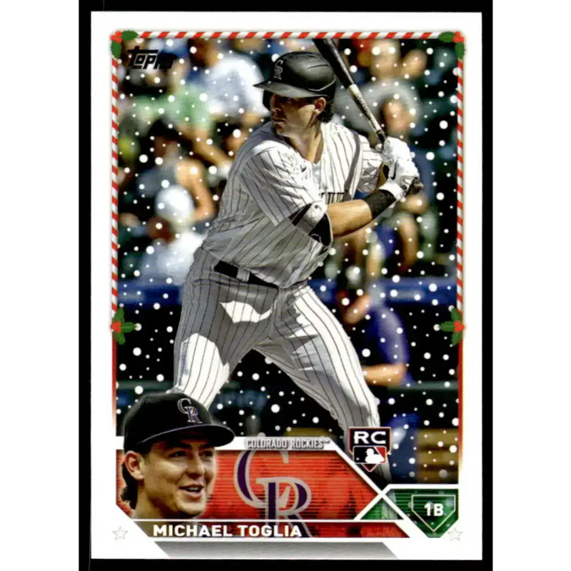 2023 Topps Holiday #H38 Michael Toglia NM-MT RC Rookie Colorado Rockies Baseball Card - Baseball Card Single