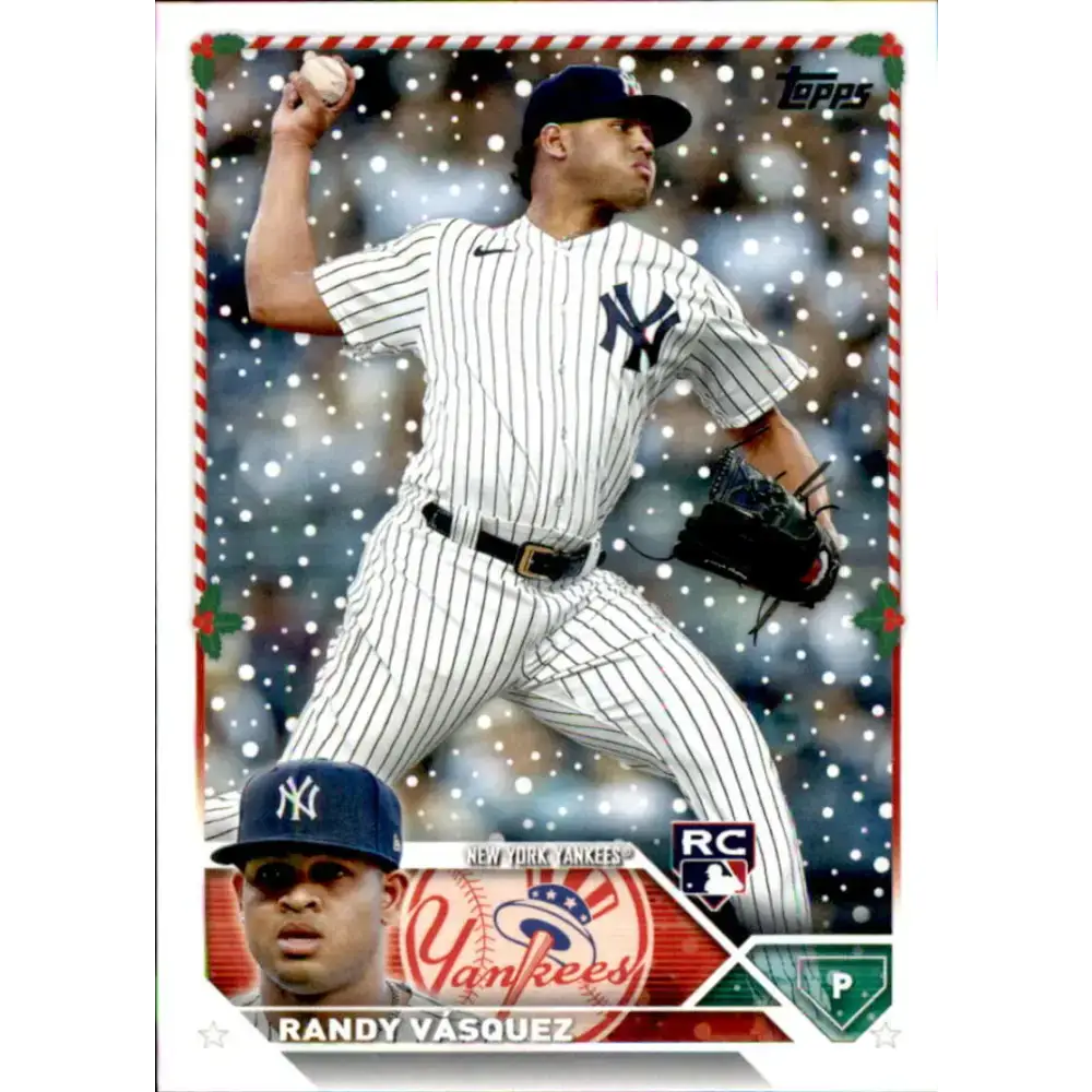 2023 Topps Holiday #H39 Randy Vasquez NM-MT RC Rookie New York Yankees Baseball Card - Baseball Card Single