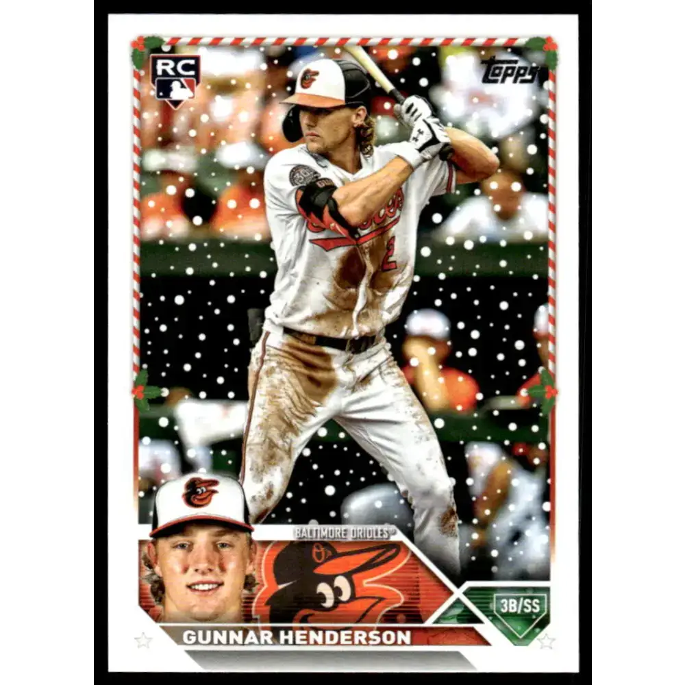 2023 Topps Holiday #H4 Gunnar Henderson NM-MT RC Rookie Baltimore Orioles Baseball Card - Baseball Card Single
