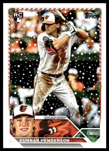 2023 Topps Holiday #H4 Gunnar Henderson NM Near Mint RC Rookie Orioles ID:65847 - Baseball Card Single
