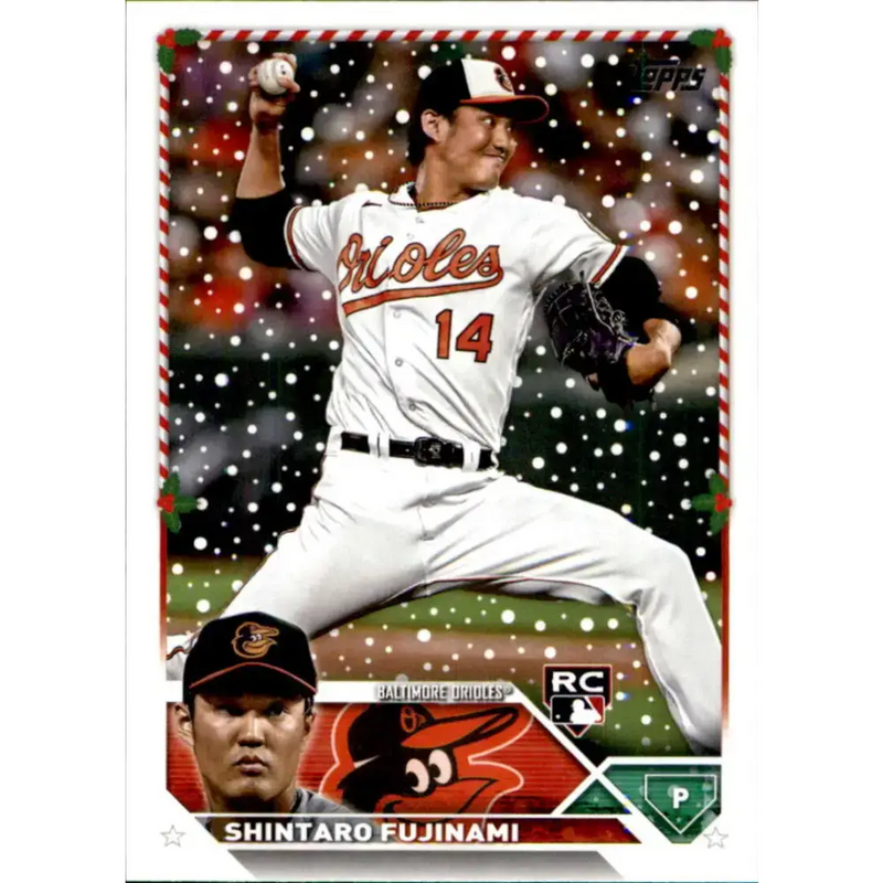 2023 Topps Holiday #H41 Shintaro Fujinami NM-MT RC Rookie Baltimore Orioles Baseball Card - Baseball Card Single