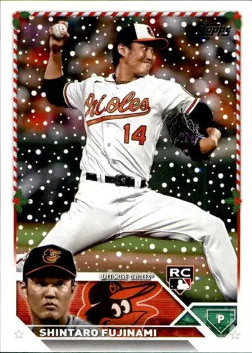 2023 Topps Holiday H41 Shintaro Fujinami rookie card displayed in product H41 Shintaro