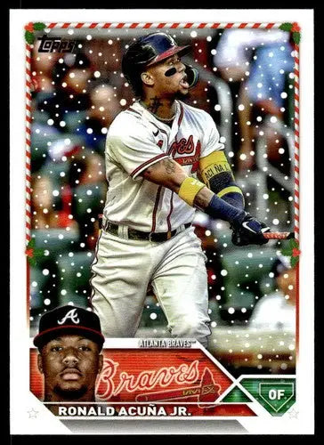 Original gloss 2023 Topps Holiday H43 Ronald Acuna Jr. baseball card product image