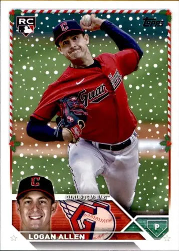 2023 Topps Holiday #H46 Logan Allen NM Near Mint RC Rookie Guardians ID:65920 - Baseball Card Single