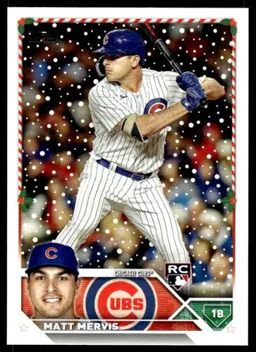2023 Topps Holiday Matt Mervis baseball card with original gloss Rookie Cubs ID 65924