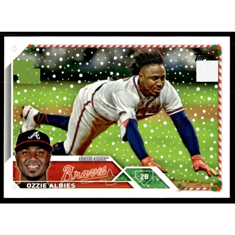 2023 Topps Holiday #H58 Ozzie Albies NM-MT Atlanta Braves Baseball Card - Baseball Card Single