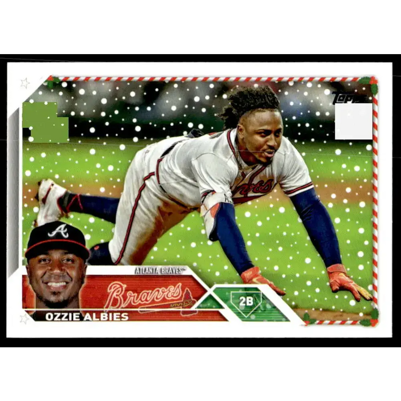 2023 Topps Holiday #H58 Ozzie Albies NM-MT Atlanta Braves Baseball Card - Baseball Card Single