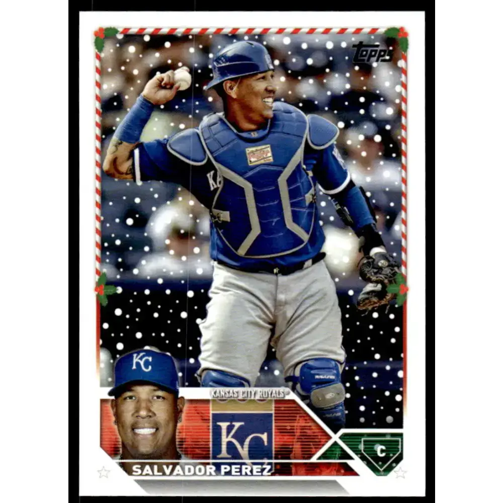 2023 Topps Holiday #H59 Salvador Perez NM-MT Kansas City Royals Baseball Card - Baseball Card Single