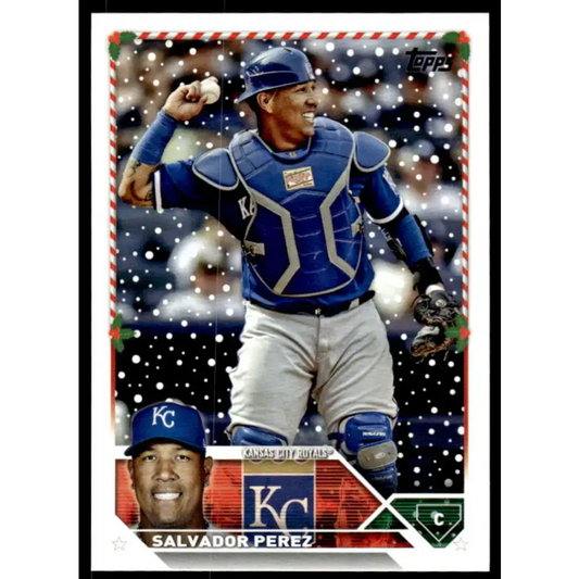 2023 Topps Holiday #H59 Salvador Perez NM-MT Kansas City Royals Baseball Card - Baseball Card Single