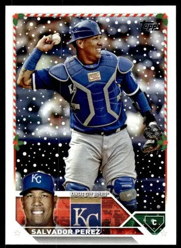 2023 Topps Holiday #H59 Salvador Perez NM Near Mint Royals ID:65944 - Baseball Card Single