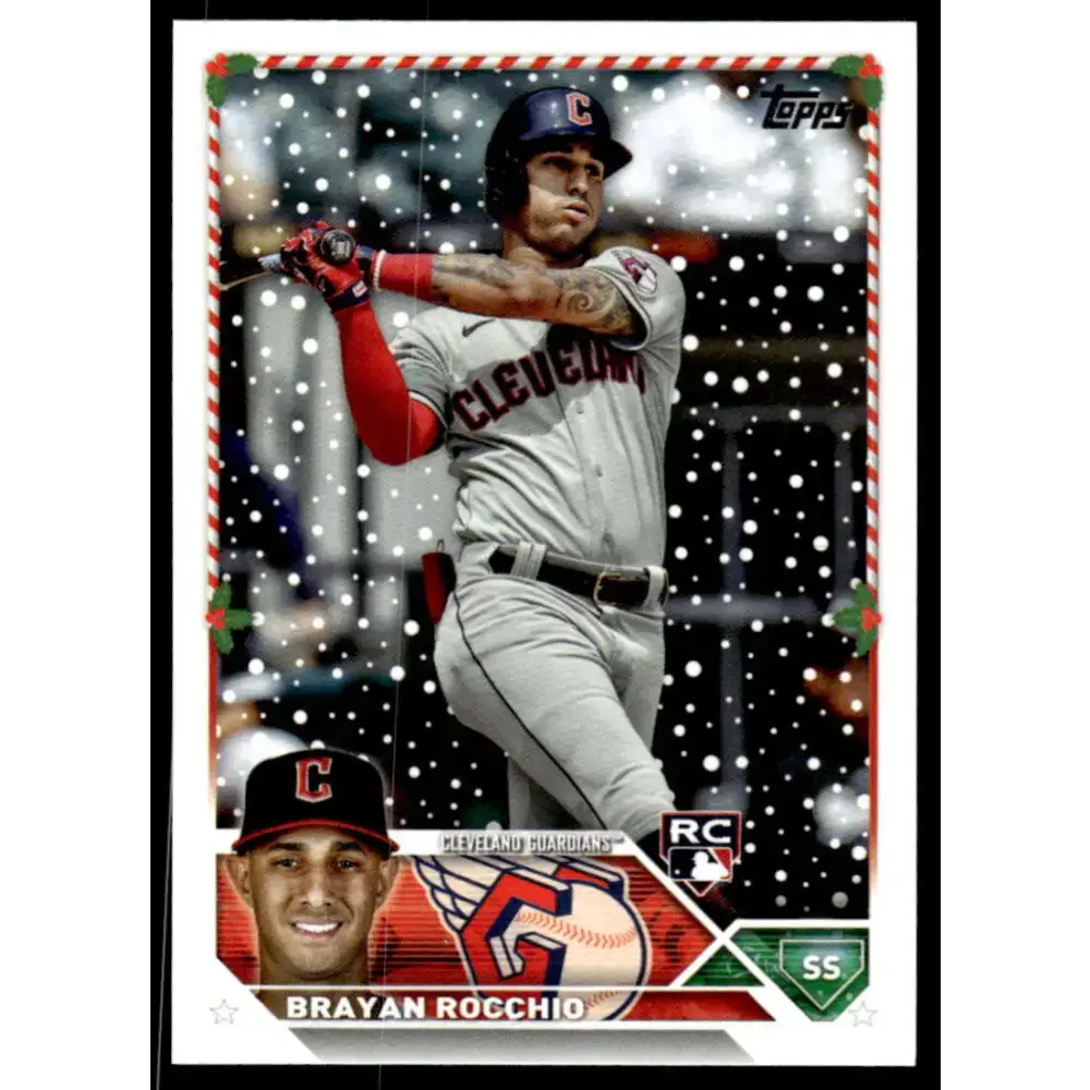 2023 Topps Holiday #H63 Brayan Rocchio NM-MT RC Rookie Cleveland Guardians Baseball Card - Baseball Card Single