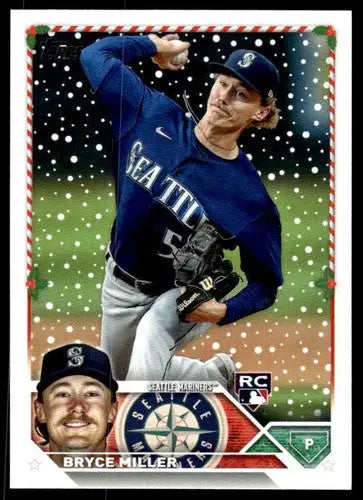 2023 Topps Holiday Bryce Miller baseball card with original gloss MLB Rookie Mariners