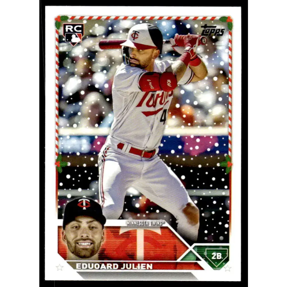 2023 Topps Holiday #H69 Edouard Julien NM-MT RC Rookie Minnesota Twins Baseball Card - Baseball Card Single