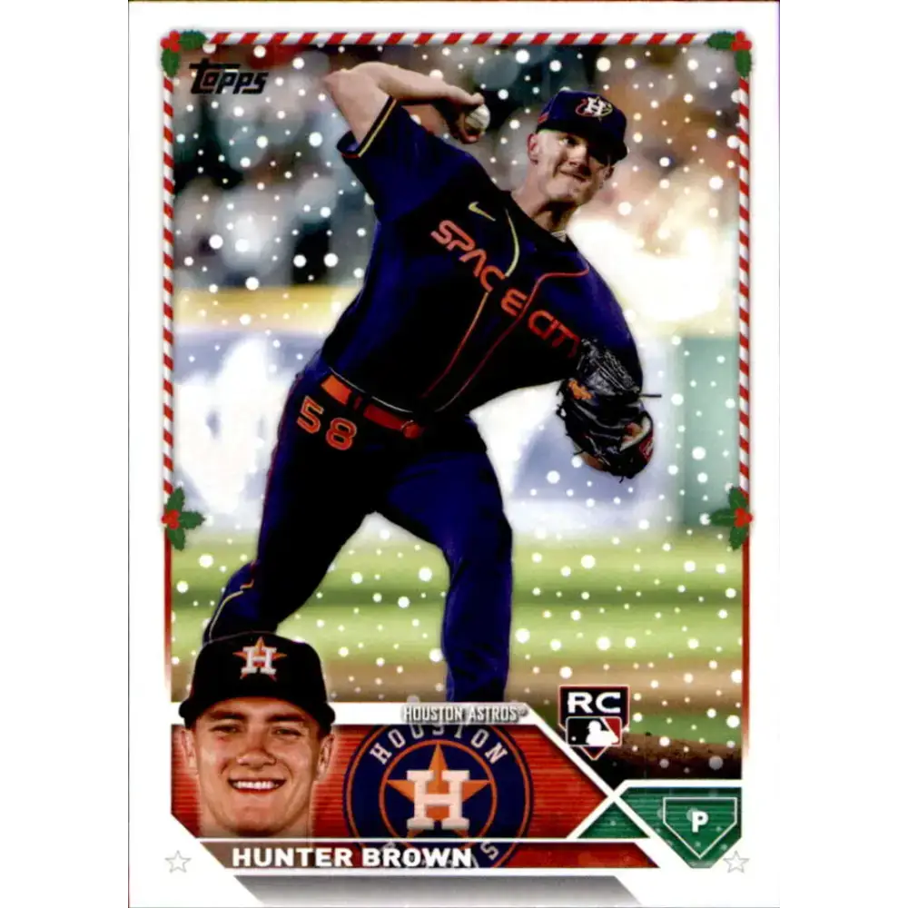 2023 Topps Holiday #H7 Hunter Brown NM-MT RC Rookie Houston Astros Baseball Card - Baseball Card Single