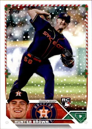 2023 Topps Holiday #H7 Hunter Brown NM Near Mint RC Rookie Astros ID:65852 - Baseball Card Single