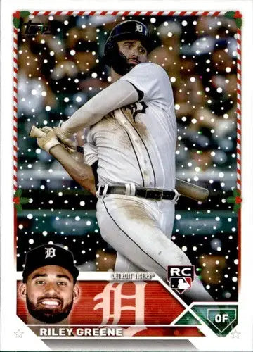 2023 Topps Holiday Riley Greene mint RC rookie baseball card Tigers ID 66094