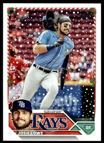2023 Topps Holiday Josh Lowe baseball card with original gloss near mint condition