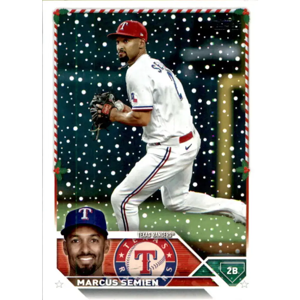 2023 Topps Holiday #H73 Marcus Semien NM-MT Texas Rangers Baseball Card - Baseball Card Single