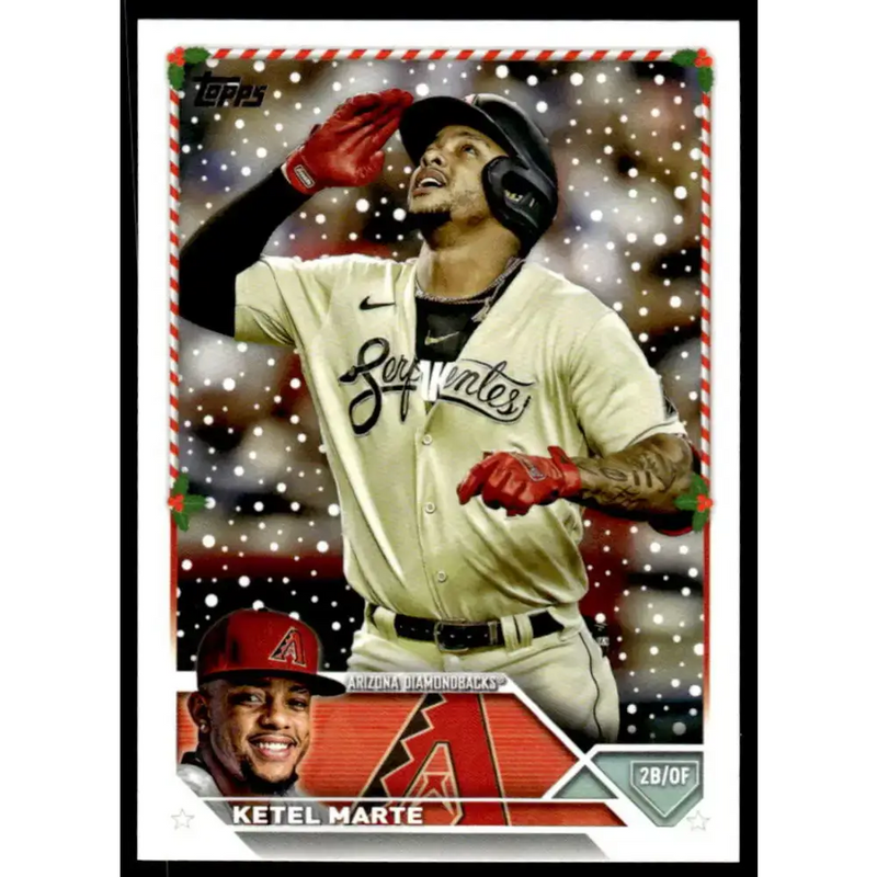 2023 Topps Holiday #H77 Ketel Marte NM-MT Arizona Diamondbacks Baseball Card - Baseball Card Single