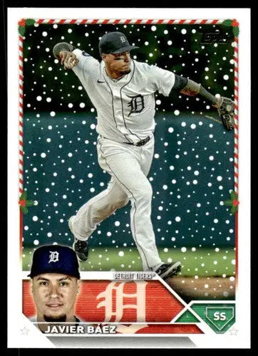 2023 Topps Holiday #H79 Javier Baez NM Near Mint Tigers ID:66084 - Baseball Card Single
