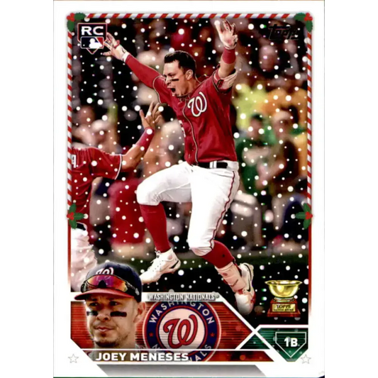 2023 Topps Holiday #H80 Joey Meneses NM-MT RC Rookie Washington Nationals Baseball Card - Baseball Card Single