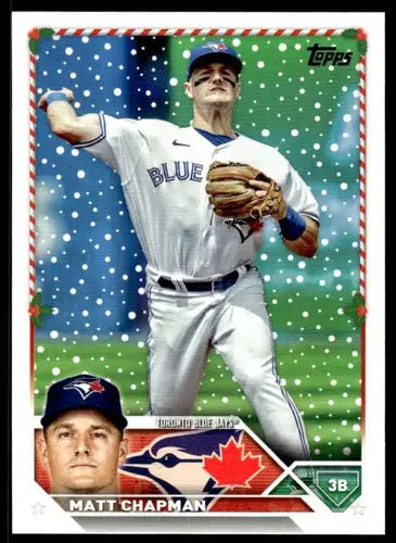 Original gloss 2023 Topps Holiday Matt Chapman baseball card featuring Blue Jays ID 66090