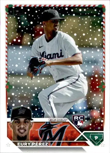 2023 Topps Holiday #H85 Eury Perez NM Near Mint RC Rookie Marlins ID:66096 - Baseball Card Single