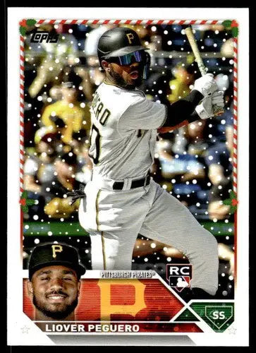 2023 Topps Holiday #H89 Liover Peguero NM Near Mint RC Rookie Pirates ID:66278 - Baseball Card Single