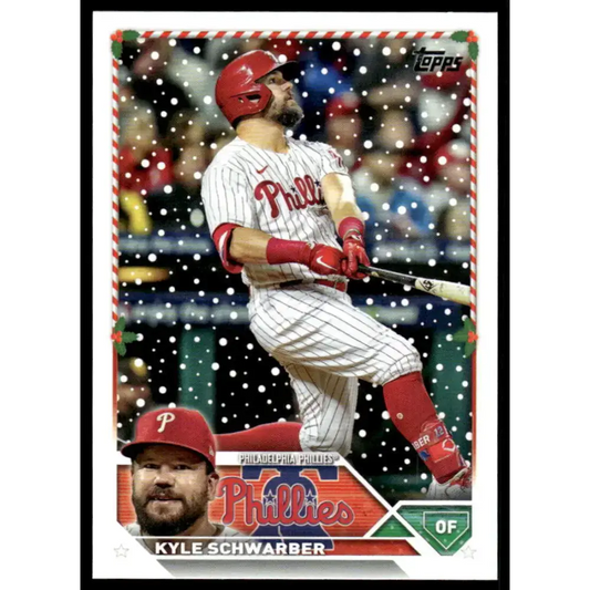 2023 Topps Holiday #H9 Kyle Schwarber NM-MT Philadelphia Phillies Baseball Card - Baseball Card Single