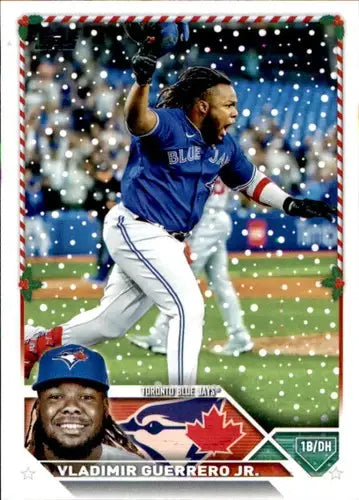 2023 Topps Holiday H92 Vladimir Guerrero Jr. baseball card with original gloss Blue Jays