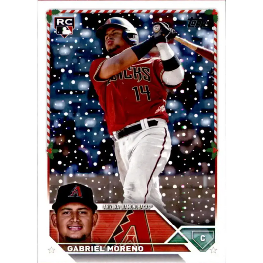 2023 Topps Holiday #H93 Gabriel Moreno NM-MT RC Rookie Arizona Diamondbacks Baseball Card - Baseball Card Single